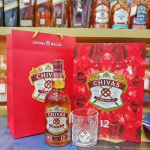 Chivas 12 Tết 2026 – Giftset Đỏ Kim Cương Sang Trọng