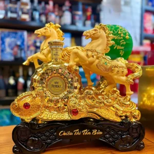 Tượng Song Mã Phong Thủy Kết Hợp Rượu Brandy – Chiêu Tài Tấn Bửu